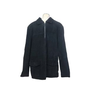 Middlebrook Park Black Suede Leather Full Zip Men's Jacket L
